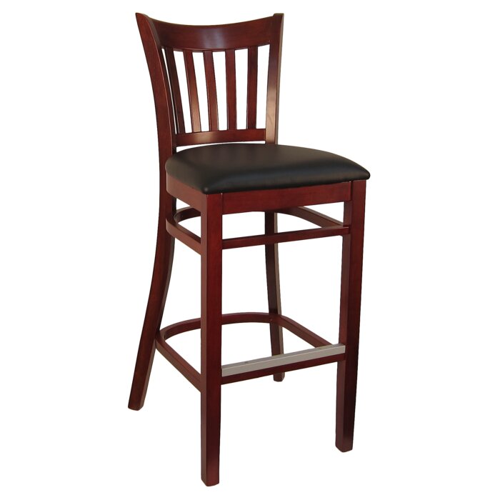 H&D Seating Open Vertical Back Wood Barstool