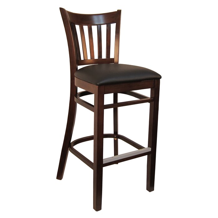 H&D Seating Open Vertical Back Wood Barstool