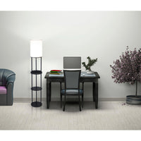 Adesso Charging Station Shelf Floor Lamp