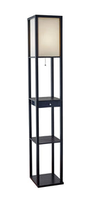 Adesso Parker Shelf Floor Lamp With Drawer