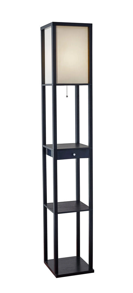 Adesso Parker Shelf Floor Lamp With Drawer