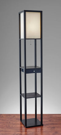 Adesso Parker Shelf Floor Lamp With Drawer