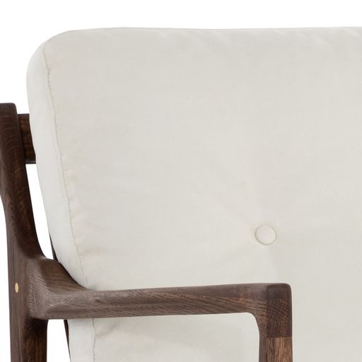 Sunpan Gilmore Lounge Chair  Black - Black Leather / Walnut - Vienna Cream