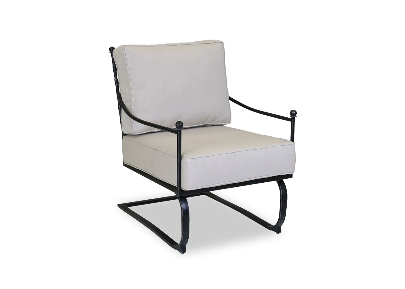 Sunset West Provence Wrought Iron Club Rocker with Cushion