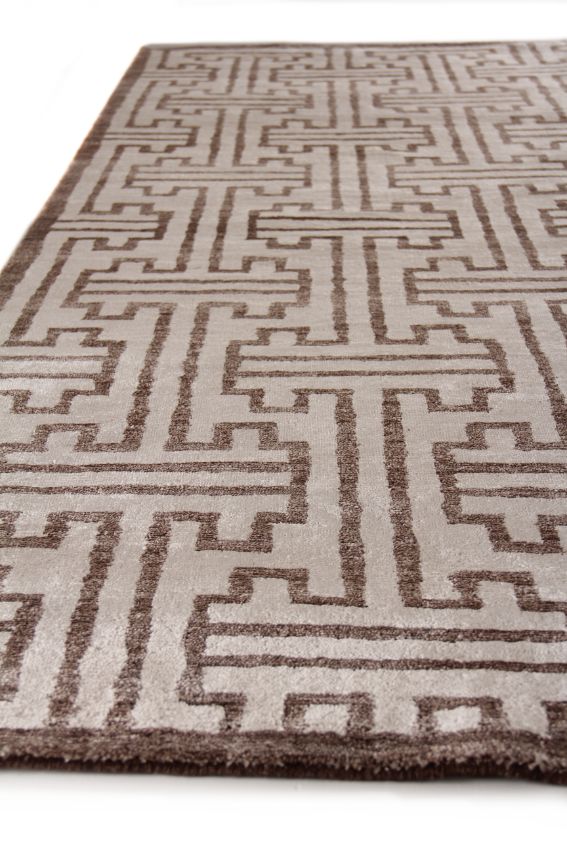 Exquisite Rugs Bamboo Silk Handmade Hand-Knotted Bamboo Silk and Cotton Area Rug