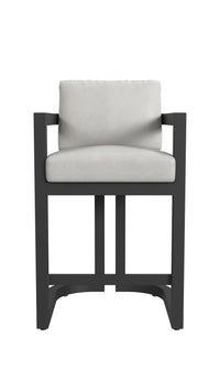 Sunset West Malibu Barstool in Cast Silver, No Welt