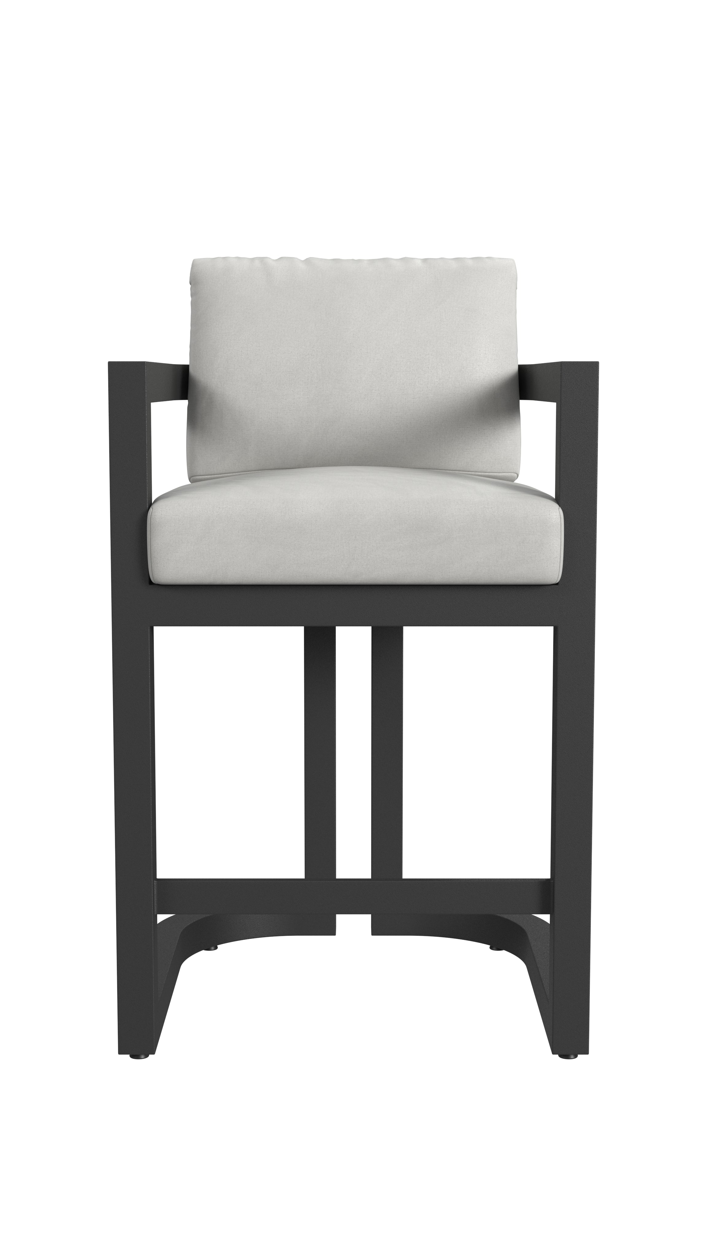 Sunset West Malibu Barstool in Cast Silver, No Welt