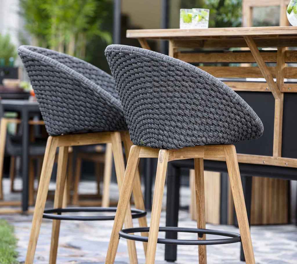 Cane-Line Peacock Bar Chair with Teak Legs