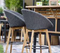 Cane-Line Peacock Bar Chair with Teak Legs