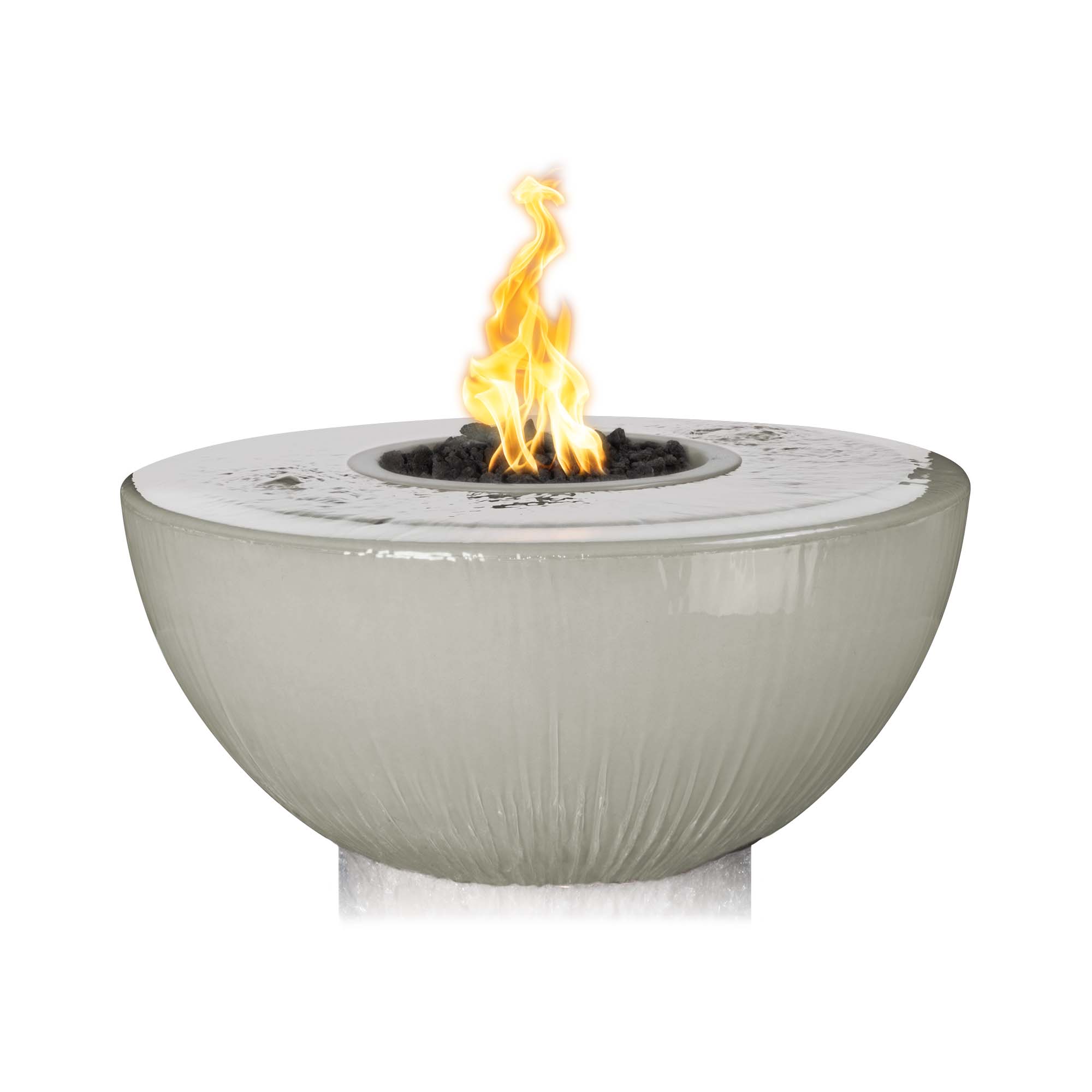 The Outdoor Plus 38" Sedona GFRC Fire & Water Bowl - 360° Spill