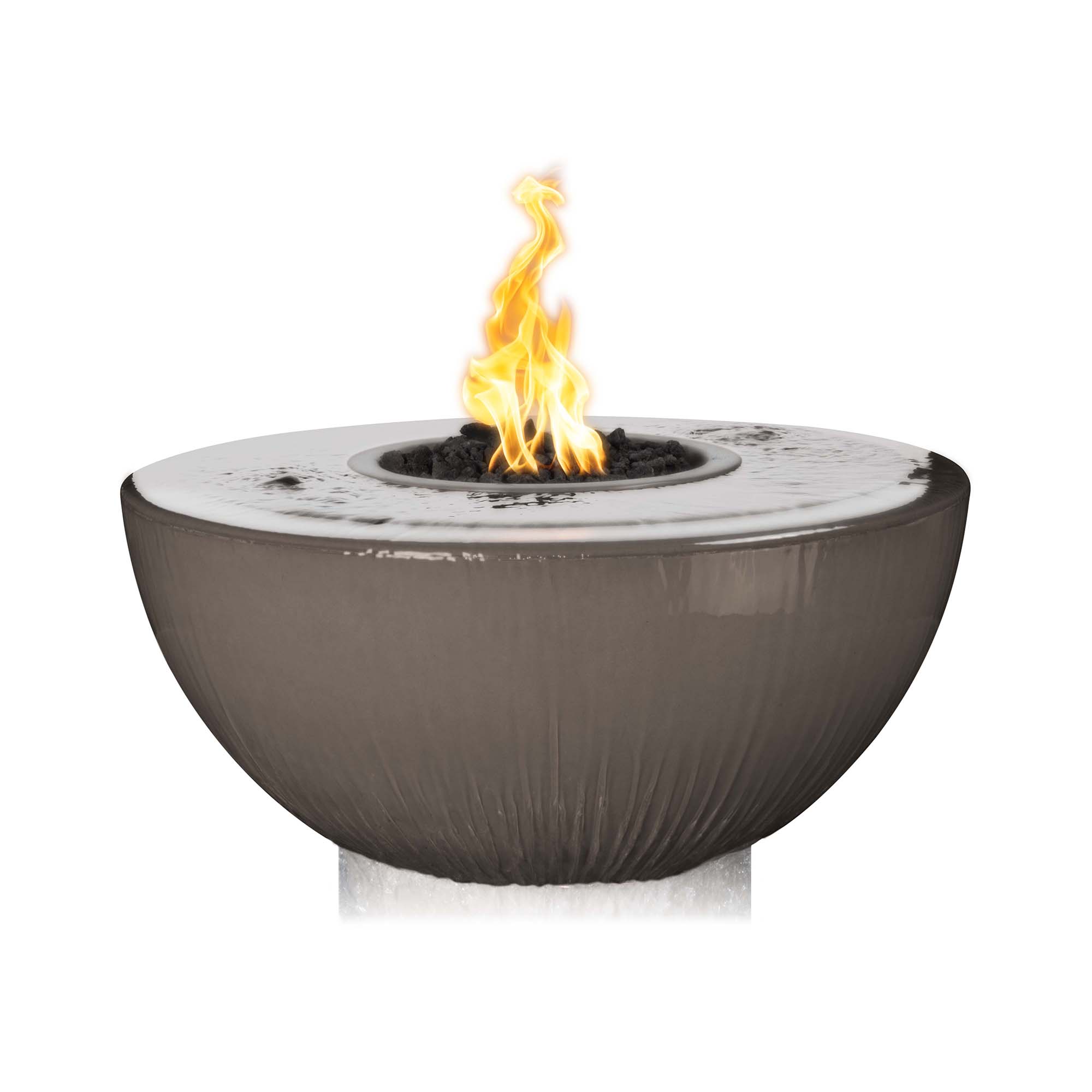 The Outdoor Plus 38" Sedona GFRC Fire & Water Bowl - 360° Spill