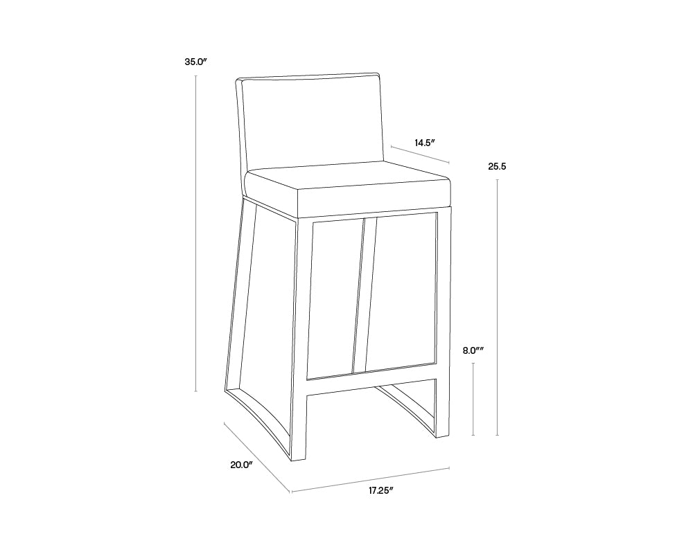 Sunpan Architect Counter Stool - Black / Grey / White