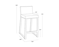 Sunpan Architect Counter Stool - Black / Grey / White