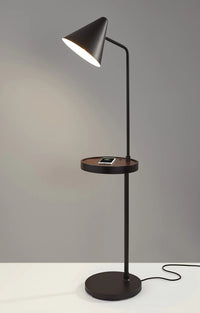 Adesso Oliver Wireless Charging Task Shelf Floor Lamp