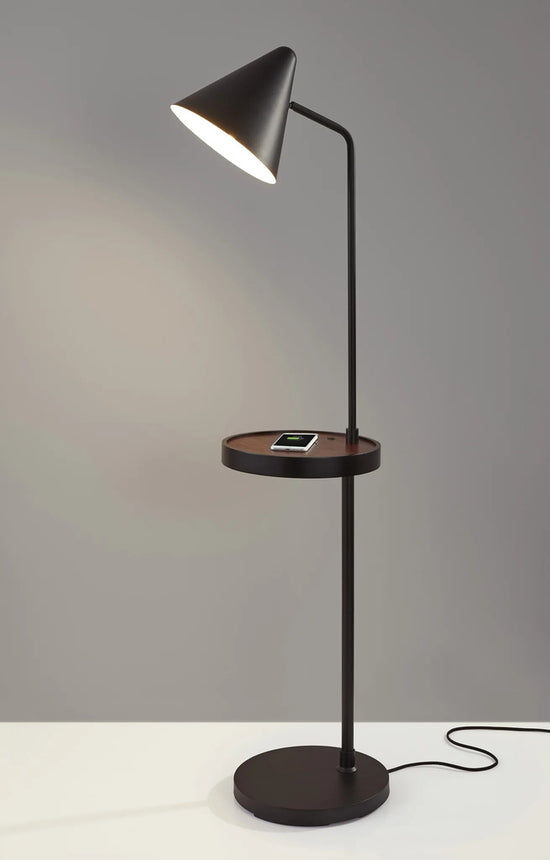 Adesso Oliver Wireless Charging Task Shelf Floor Lamp