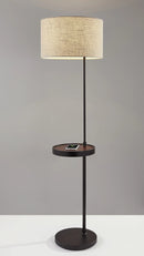 Adesso Oliver Wireless Charging Shelf Floor Lamp