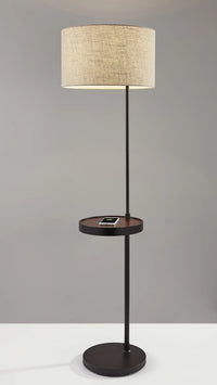 Adesso Oliver Wireless Charging Shelf Floor Lamp