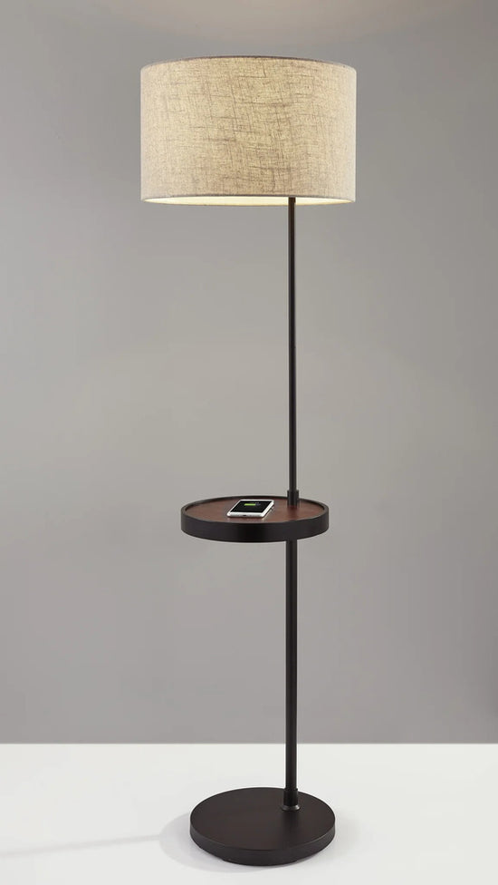 Adesso Oliver Wireless Charging Shelf Floor Lamp