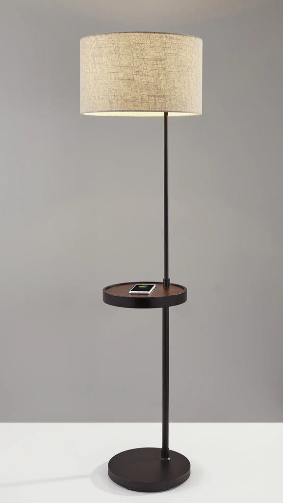 Adesso Oliver Wireless Charging Shelf Floor Lamp