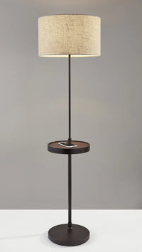 Adesso Oliver Wireless Charging Shelf Floor Lamp