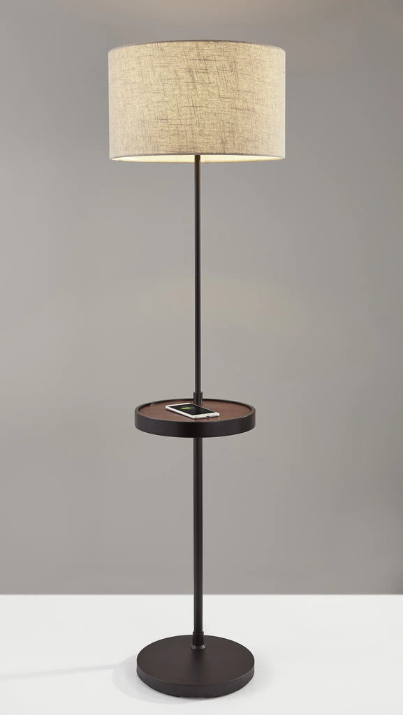 Adesso Oliver Wireless Charging Shelf Floor Lamp