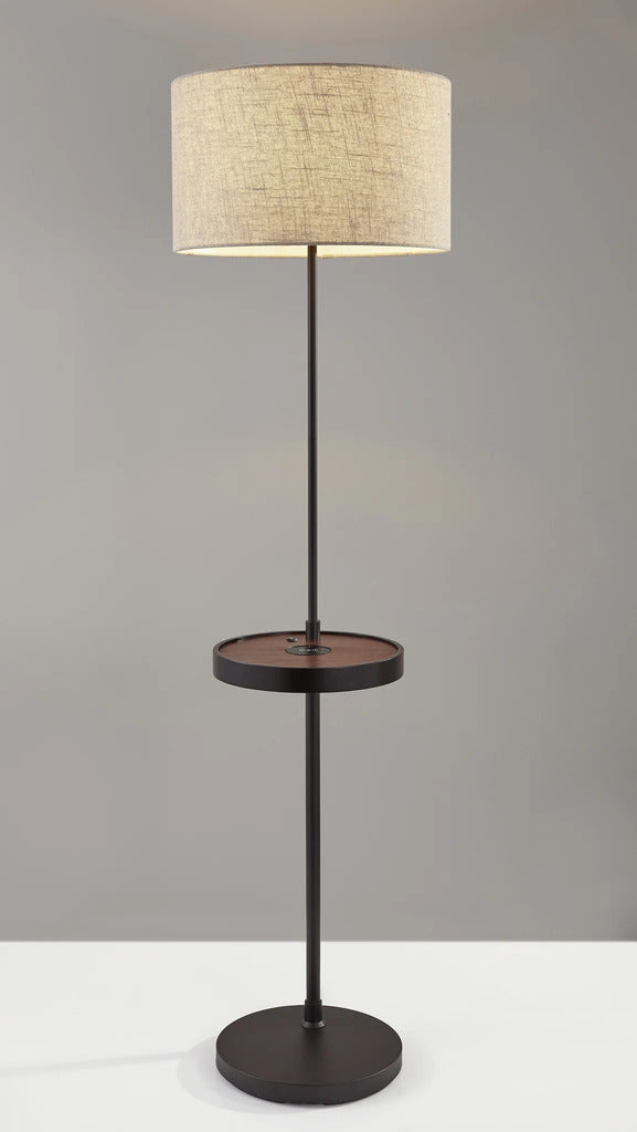 Adesso Oliver Wireless Charging Shelf Floor Lamp