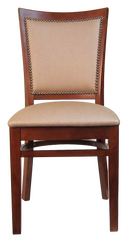 H&D Seating Fully Upholstered Window Back Wood Chair- Set of 2