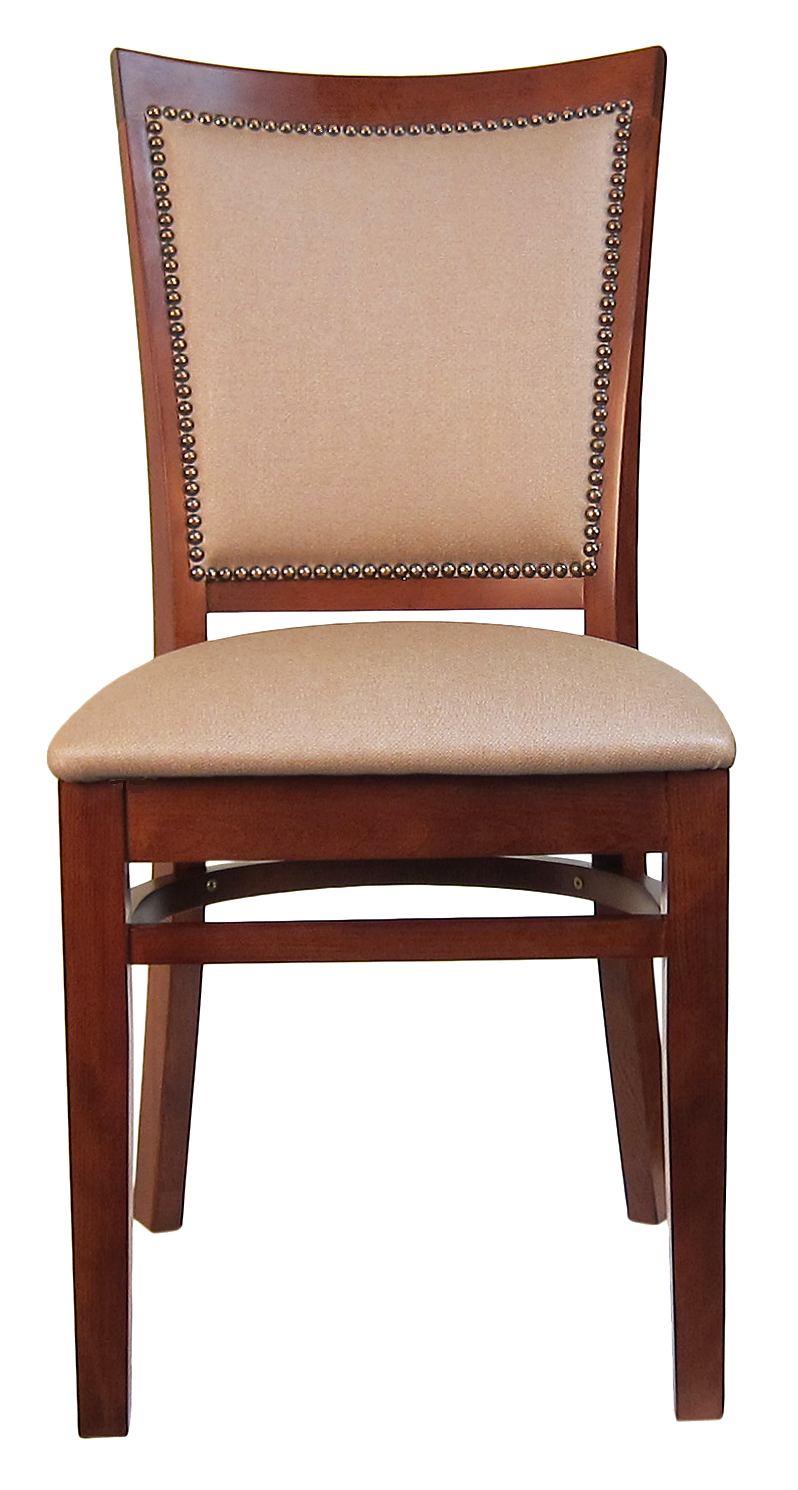 H&D Seating Fully Upholstered Window Back Wood Chair- Set of 2