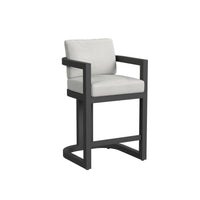 Sunset West Malibu Barstool in Cast Silver, No Welt