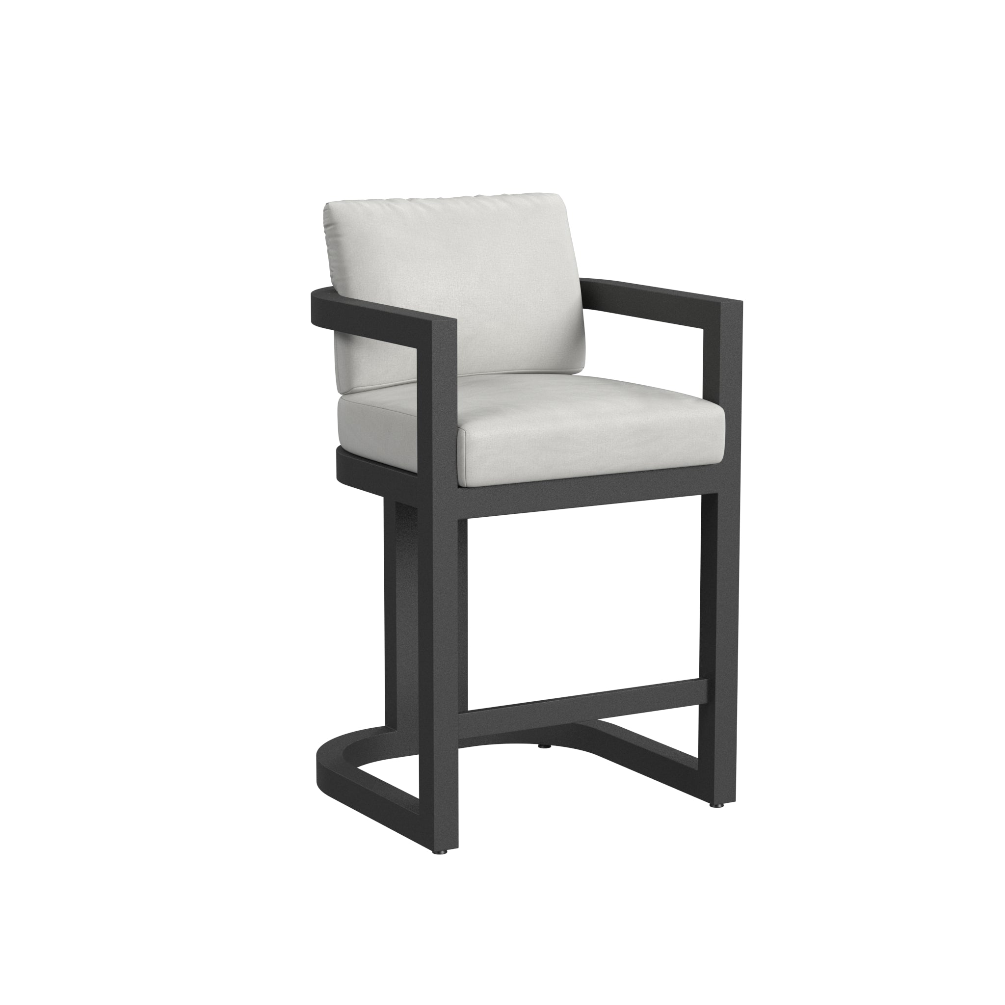 Sunset West Malibu Barstool in Cast Silver, No Welt