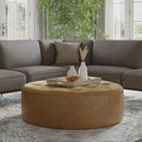 Sunpan Nilda Ottoman Camel / Vintage Charcoal Leather