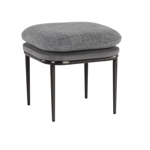 Sunpan Koffi Stool Dark Bronze-Chacha Cream Meg Taupe / Gun Rey-Chacha Grey Antonio Charcoal