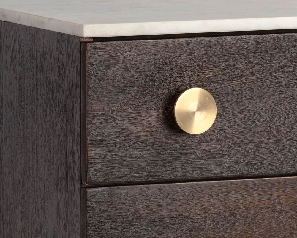 Sunpan Keely Dresser in White Marble-Dark Walnut