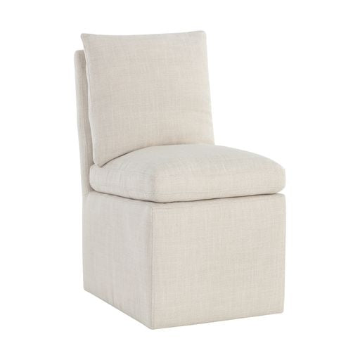 Sunpan Glenrose Wheeled Dining Chair in Effie Linen / Effie Smoke