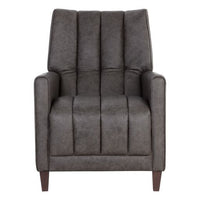 Sunpan Romalda Lounge Chair - Vintage Charcoal Leather