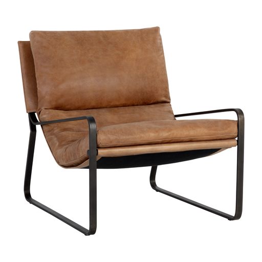 Sunpan Zancor Lounge Chair - Tan Leather
