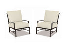 Sunset West La Jolla Aluminum Club Chair With Cushions In Canvas Flax - Set of 2