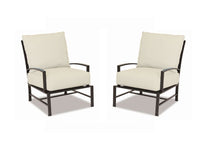 Sunset West La Jolla Aluminum Club Chair With Cushions In Canvas Flax - Set of 2