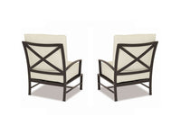 Sunset West La Jolla Aluminum Club Chair With Cushions In Canvas Flax - Set of 2