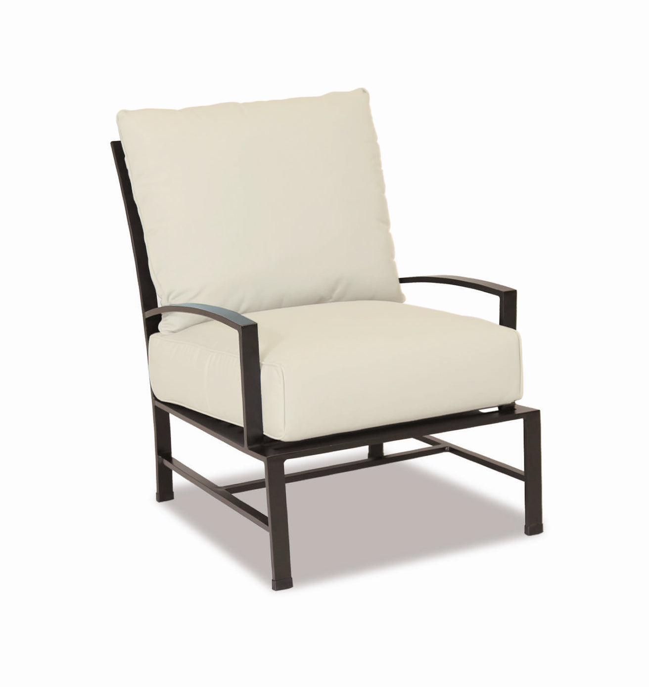 Sunset West La Jolla Aluminum Club Chair With Cushions In Canvas Flax - Set of 2