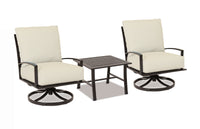 Sunset West La Jolla Aluminum Club Swivel With Cushions In Canvas Flax With Self Welt