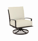 Sunset West La Jolla Aluminum Club Swivel With Cushions In Canvas Flax With Self Welt