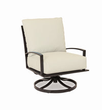 Sunset West La Jolla Aluminum Club Swivel With Cushions In Canvas Flax With Self Welt