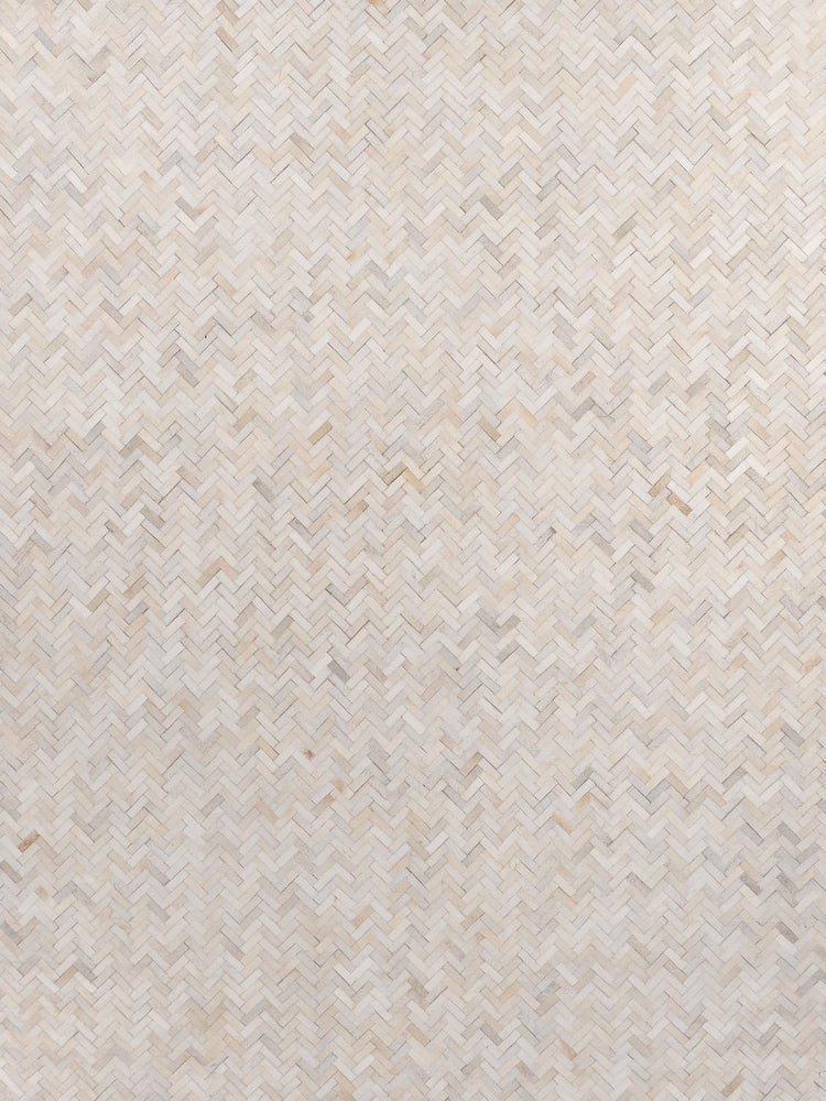Exquisite Rugs Mosaic Leather Cowhide Ivory Area Rug