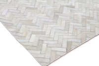 Exquisite Rugs Mosaic Leather Cowhide Ivory Area Rug