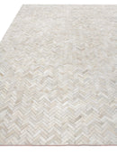 Exquisite Rugs Mosaic Leather Cowhide Ivory Area Rug