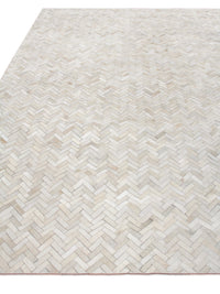 Exquisite Rugs Mosaic Leather Cowhide Ivory Area Rug