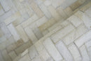 Exquisite Rugs Mosaic Leather Cowhide Ivory Area Rug