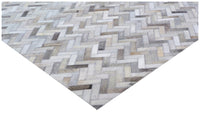 Exquisite Rugs Mosaic Leather Cowhide Ivory Area Rug