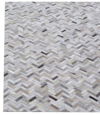 Exquisite Rugs Mosaic Leather Cowhide Ivory Area Rug